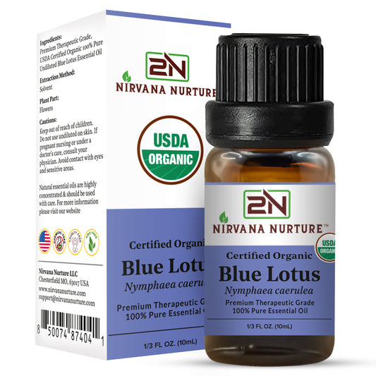Blue Lotus Essential Oil USDA Certified Organic, 100% Pure Natural Premium Grade, Undiluted