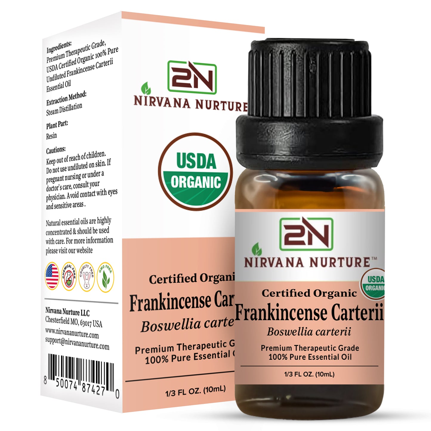 Frankincense Carterii Essential Oil USDA Certified Organic, 100% Pure Natural Premium Grade, Undiluted