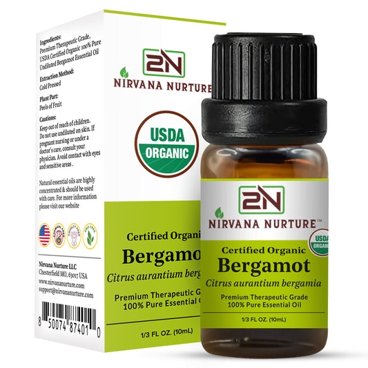 Bergamot Essential Oil USDA Certified Organic, 100% Pure Natural Premium Grade, Undiluted