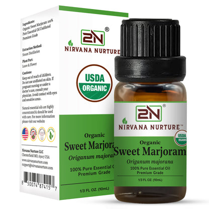 Organic Sweet Marjoram Essential Oil – 100% Pure, Undiluted | Nirvana Nurture