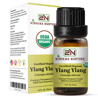 Ylang Ylang Essential Oil USDA Certified Organic, 100% Pure Natural Premium Grade, Undiluted