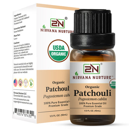 Patchouli Essential Oil USDA Certified Organic, 100% Pure Natural Premium Grade, Undiluted