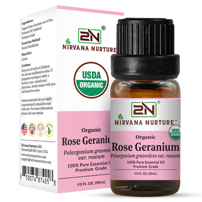 Organic Rose Geranium Essential Oil – 100% Pure, Undiluted | Nirvana Nurture
