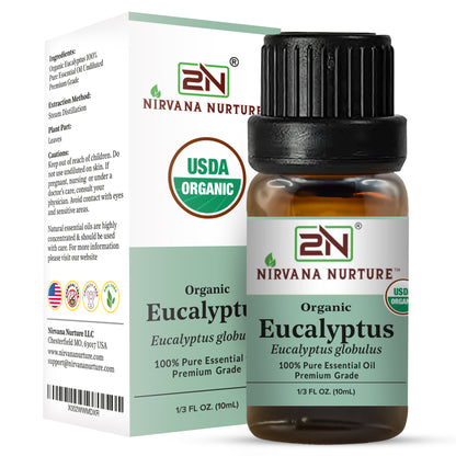 Eucalyptus Essential Oil USDA Certified Organic, 100% Pure Natural Premium Grade, Undiluted