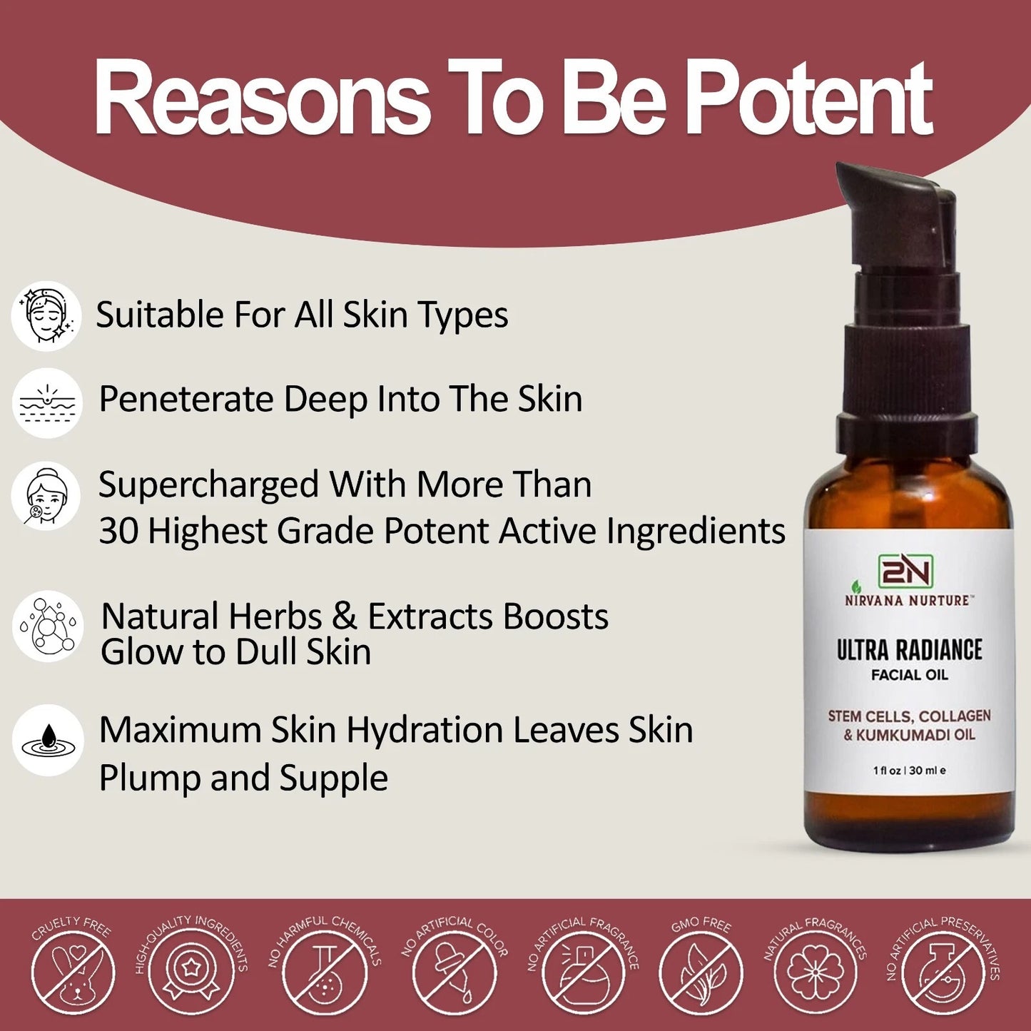 Ultra Radiance Glow Face Oil: Radiant Skin Booster, Firmness & Deep Moisture