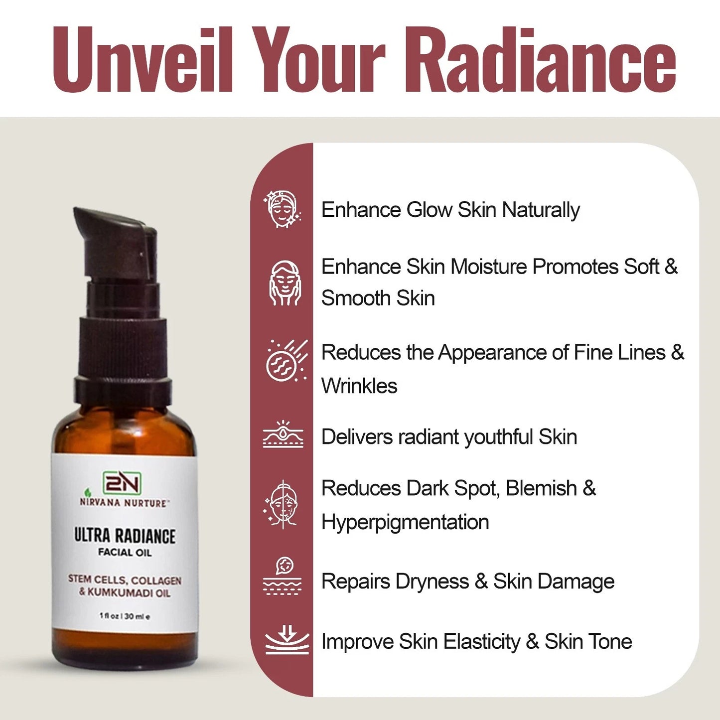 Ultra Radiance Glow Face Oil: Radiant Skin Booster, Firmness & Deep Moisture