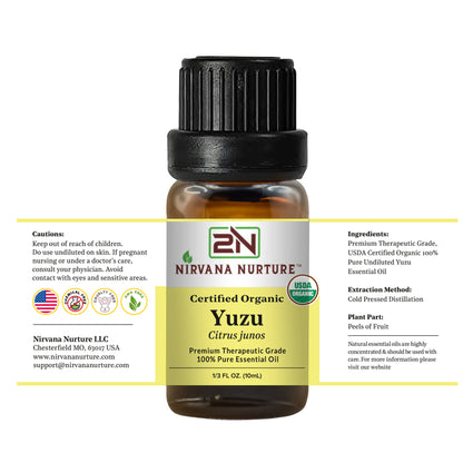 Yuzu Essential Oil USDA Certified Organic, 100% Pure Natural Premium Grade, Undiluted