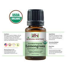 Nirvana Nurture Lemongrass Oil | 100% Pure | Therapeutic