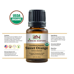 Organic Sweet Orange Oil | USDA Certified | 100% Pure